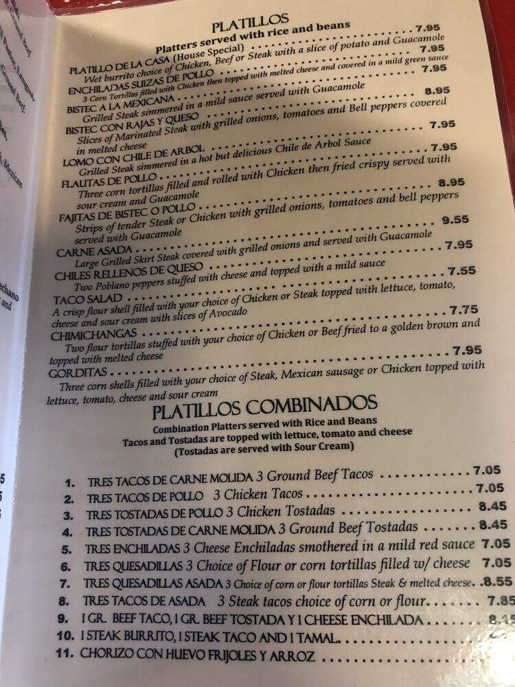 Las Dos Marias - White Pigeon, MI menu_pic
