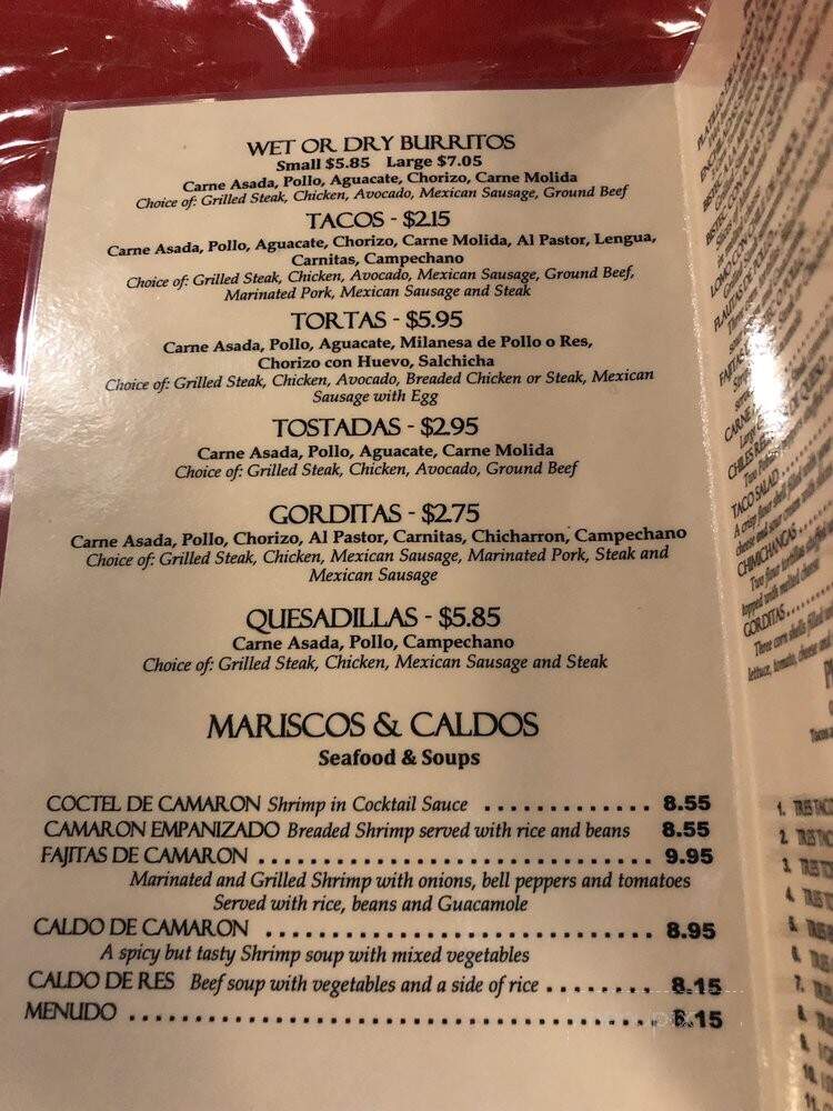 Las Dos Marias - White Pigeon, MI menu_pic
