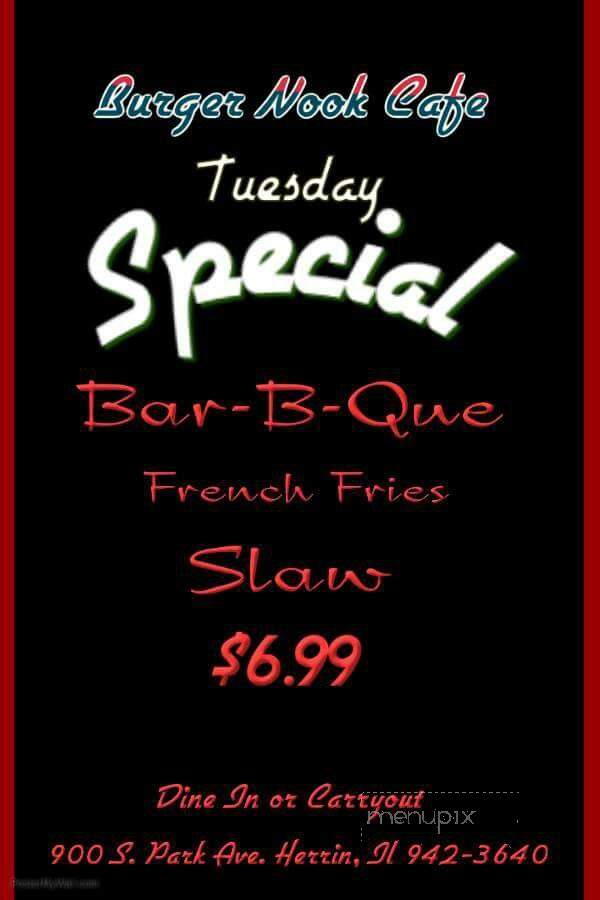 Burger Nook - Herrin, IL menu_pic