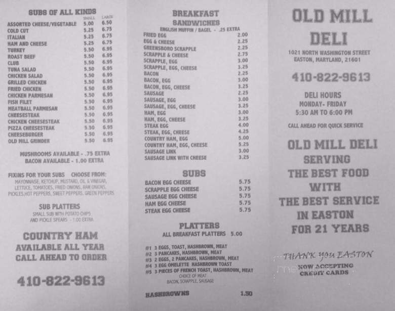 Old Mill Deli - Easton, MD