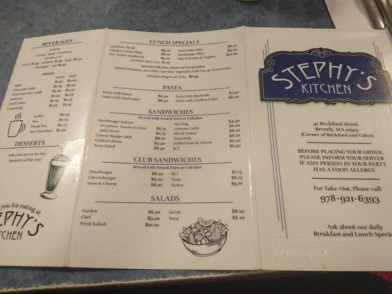 Stephy's Kitchen - Beverly, MA menu_pic