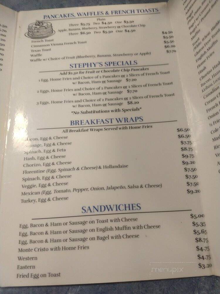 Stephy's Kitchen - Beverly, MA menu_pic