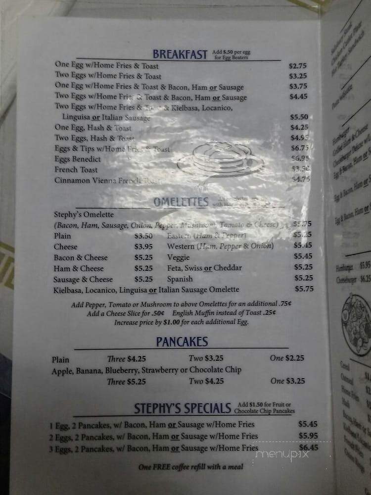 Stephy's Kitchen - Beverly, MA menu_pic