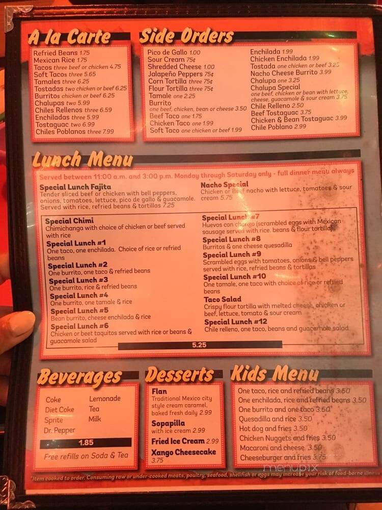 Chimichanga Mexican Restaurant - Saint Louis, MO menu_pic