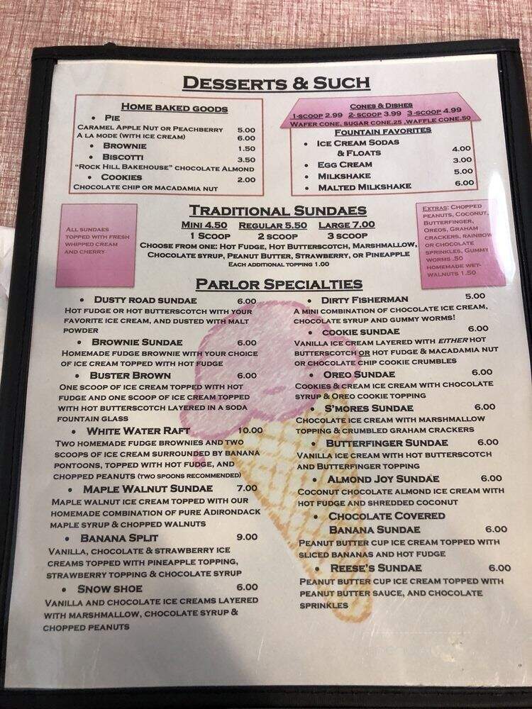 Main St Ice Cream Parlor - Chestertown, NY menu_pic