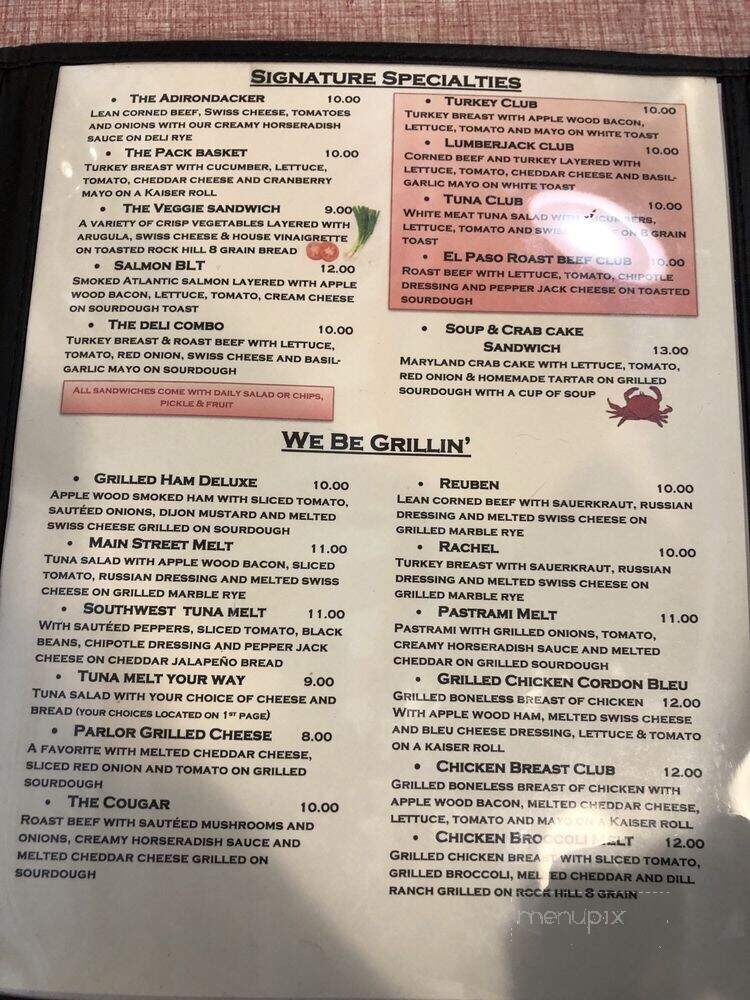 Main St Ice Cream Parlor - Chestertown, NY menu_pic