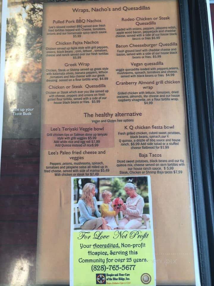 Lee's - Bakersville, NC menu_pic