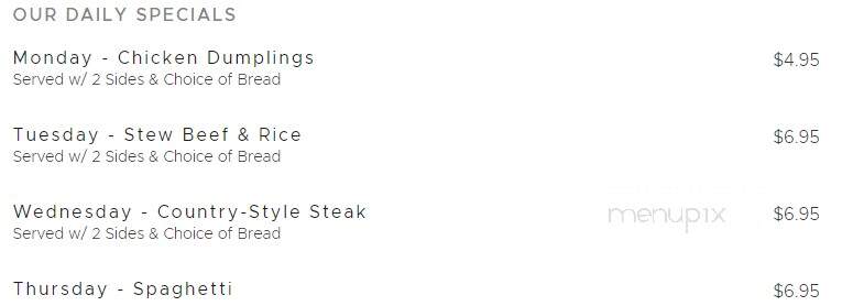 Hendrix's Barbecue - Salisbury, NC menu_pic
