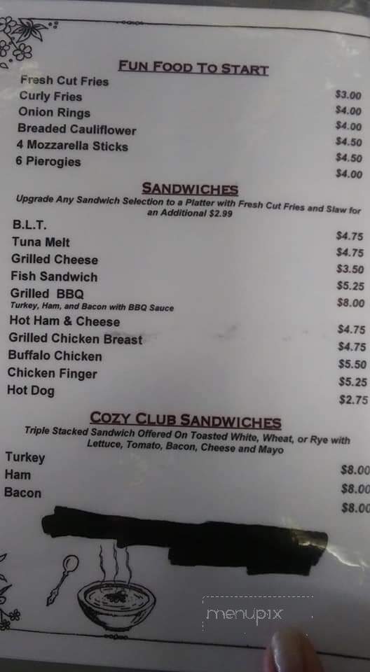Robin's Cozy Nest - Unityville, PA menu_pic