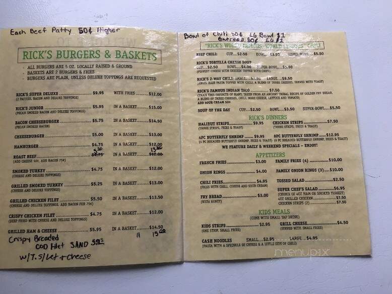 Rick's Cafe - Mobridge, SD menu_pic
