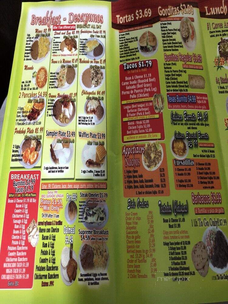 Taqueria La Tapatia - San Antonio, TX menu_pic
