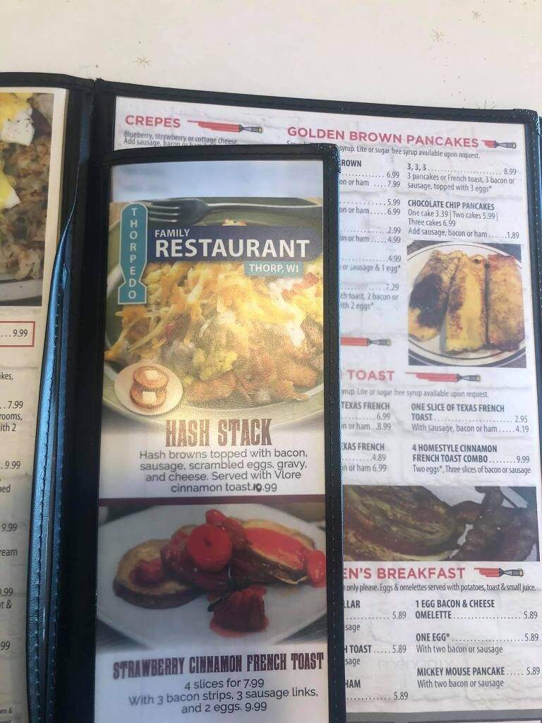 Thorpedo Restaurant - Thorp, WI menu_pic