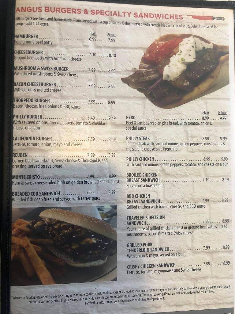 Thorpedo Restaurant - Thorp, WI menu_pic