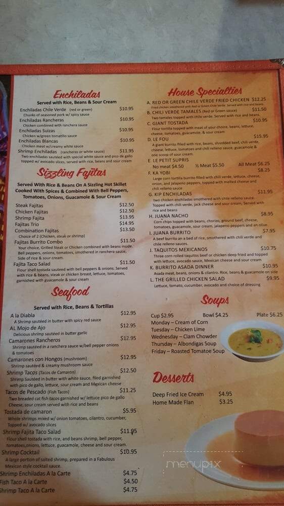 La Tapatia Mexican Grill - Bakersfield, CA menu_pic