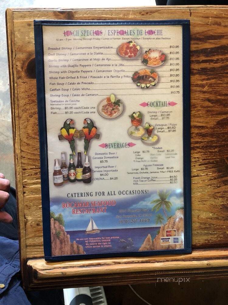 Rocamar Seafoods Restaurant - San Fernando, CA menu_pic