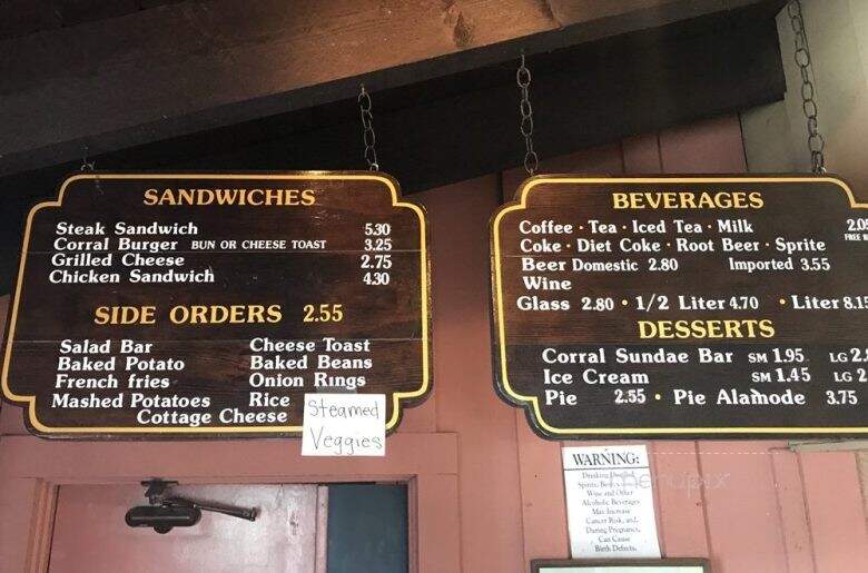 Steak Corral Restaurants - Whittier, CA menu_pic