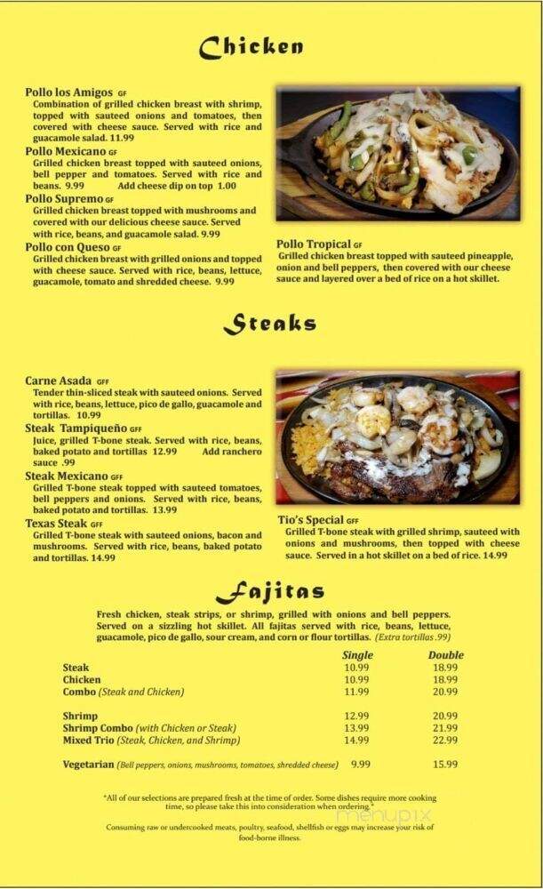 Chaparrito’s Mexican Restaurant - Ava, MO menu_pic