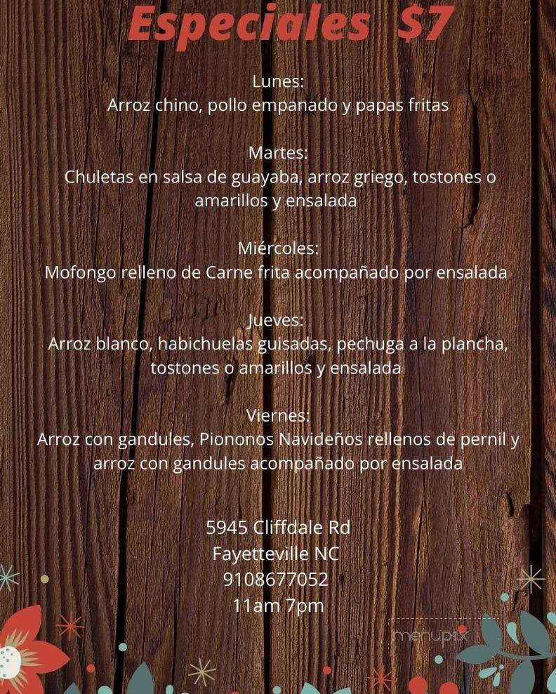 Desde Mi Balcon - Fayetteville, NC menu_pic
