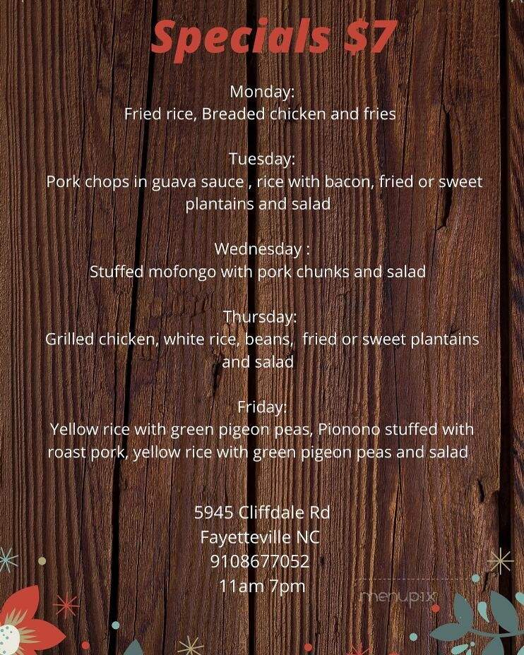 Desde Mi Balcon - Fayetteville, NC menu_pic