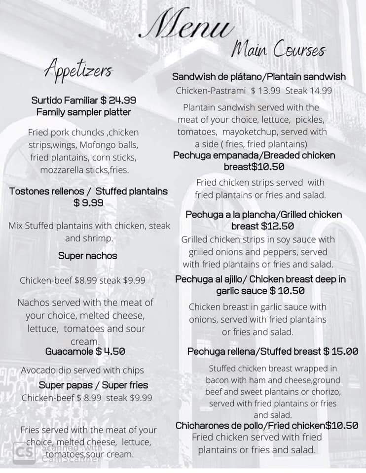 Desde Mi Balcon - Fayetteville, NC menu_pic