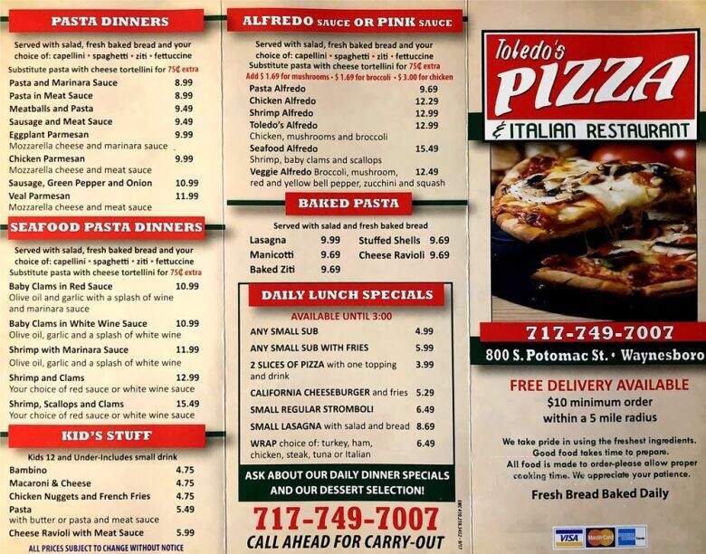 Toledo's Pizza - Waynesboro, PA