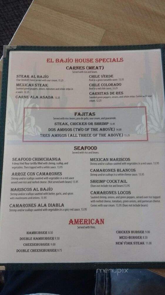 El Bajio - Enterprise, OR menu_pic
