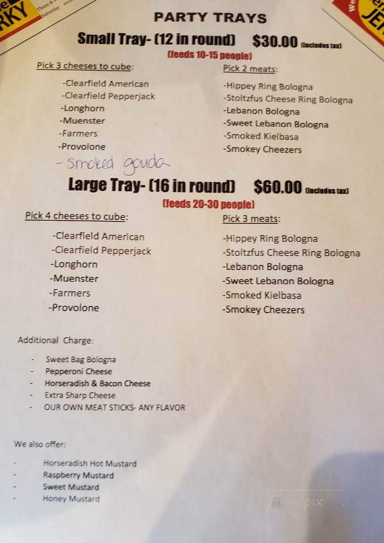 Weidner's Deli - Gilbertsville, PA menu_pic