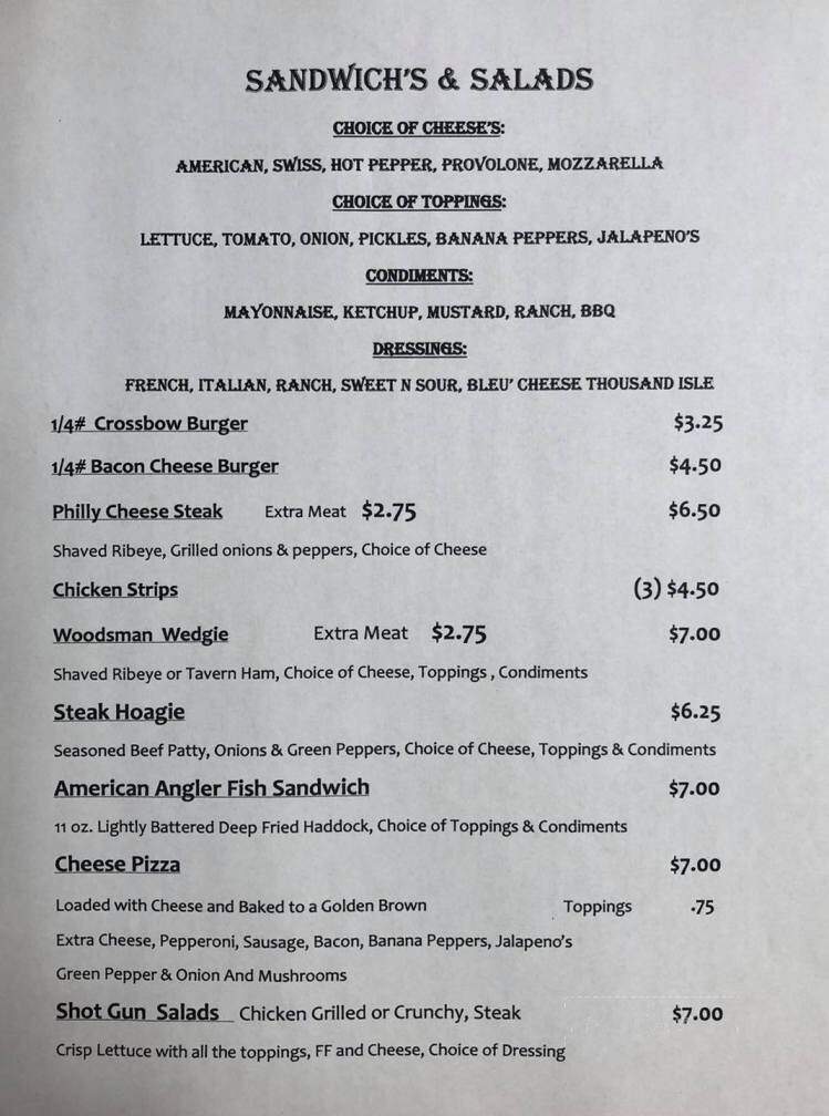 Clarion County Rod & Gun Club - Knox, PA menu_pic