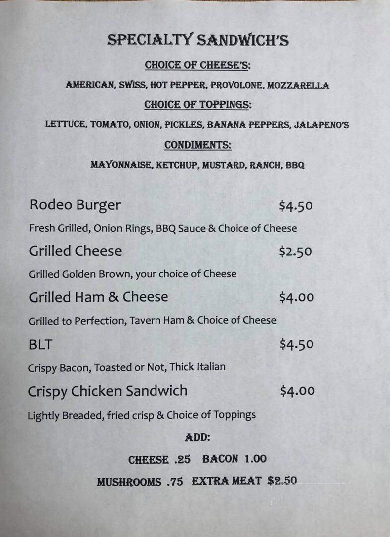 Clarion County Rod & Gun Club - Knox, PA menu_pic