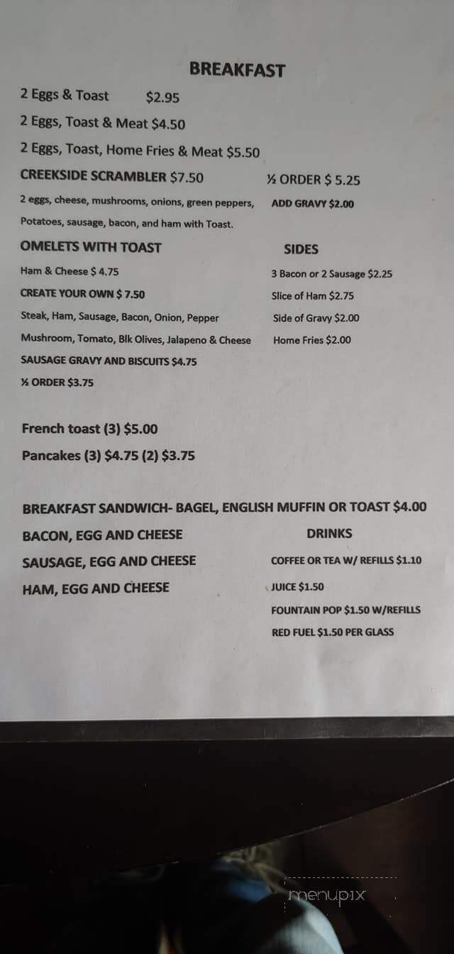 Creekside Inn - Orwell, OH menu_pic