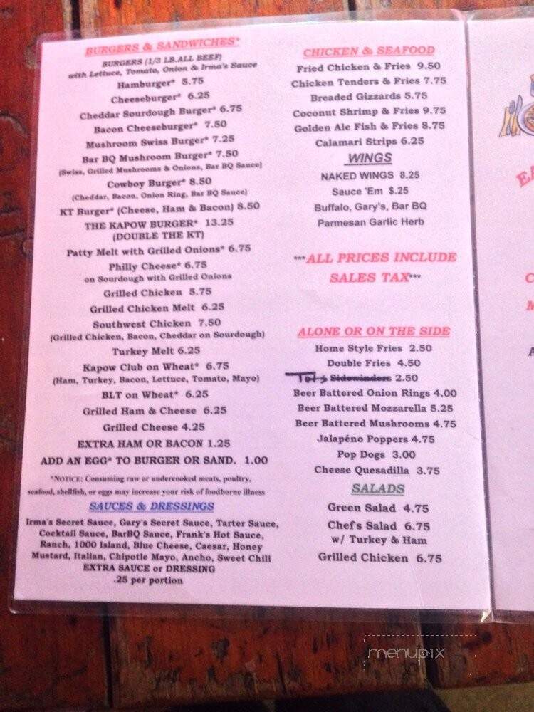 Kapowsin Ale House & Grill - Graham, WA menu_pic