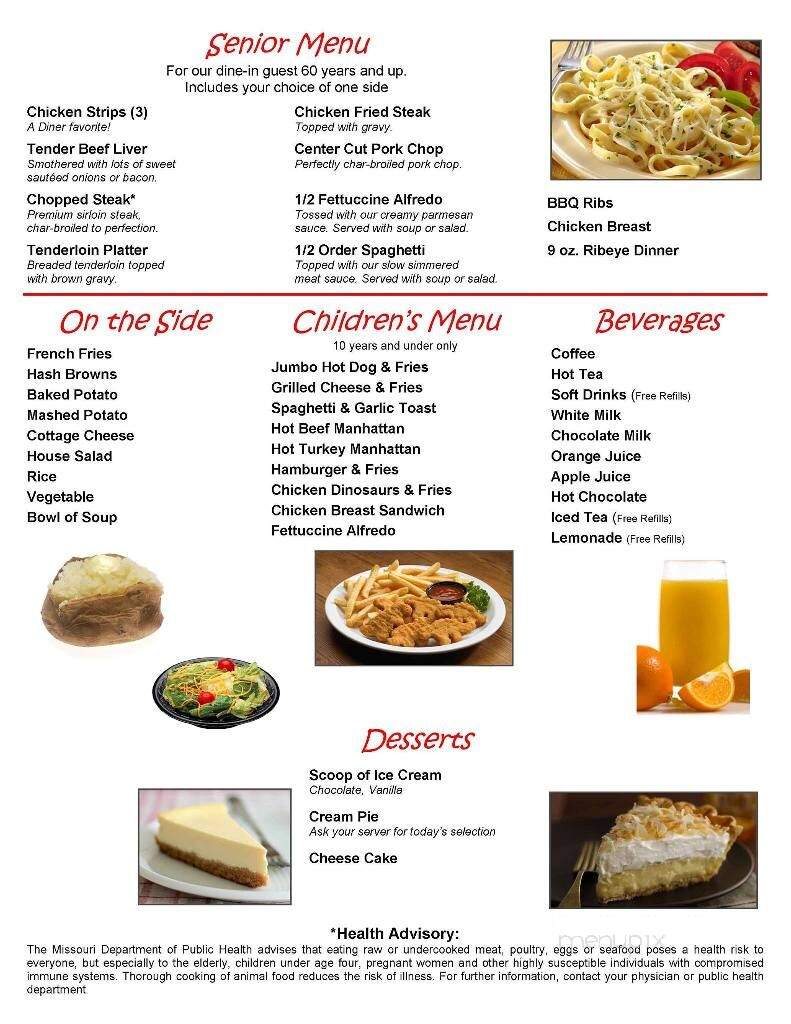 Diner 54 - Fulton, MO menu_pic
