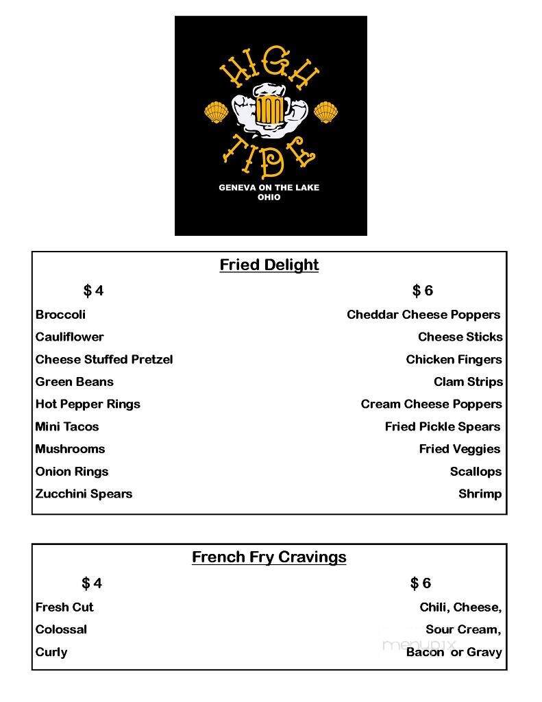 High Tide Tavern - Geneva, OH menu_pic