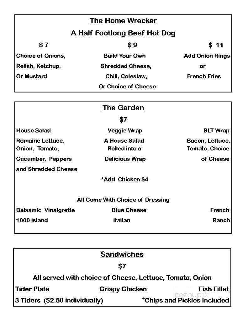 High Tide Tavern - Geneva, OH menu_pic