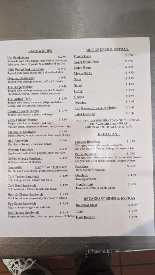 Chateau Family Restaurant - Stephenville, NL menu_pic
