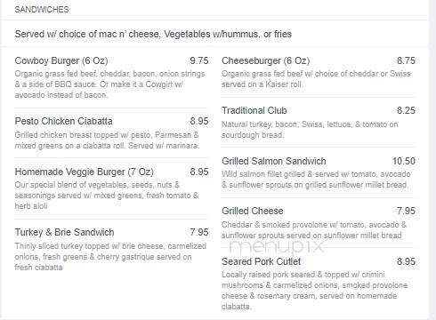 Loons Nest Restaurant - Vergas, MN menu_pic