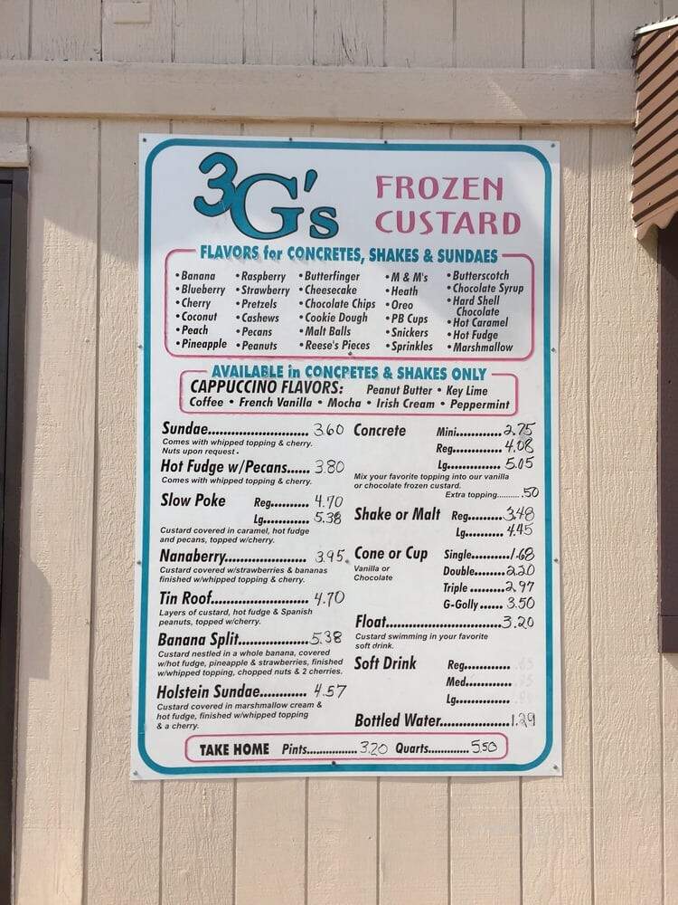 3 G's Frozen Custard - Bolivar, MO menu_pic