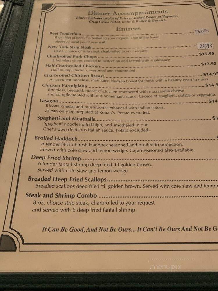 Kobans - Niagara Falls, NY menu_pic