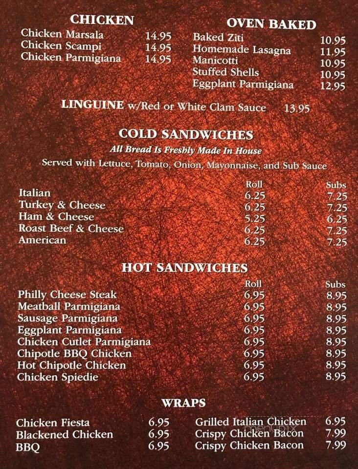 Tony T's - Greene, NY menu_pic