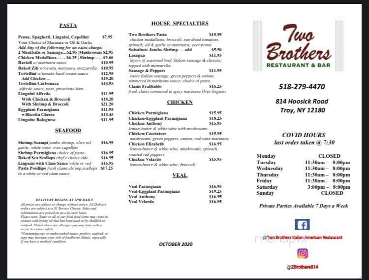 Two Brothers Italian American - Troy, NY
