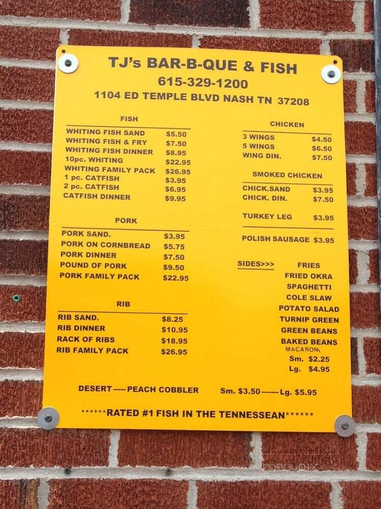 T J's Bar Bq & Fish - Nashville, TN
