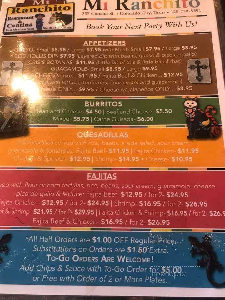 Mi Ranchito - Colorado City, TX menu_pic