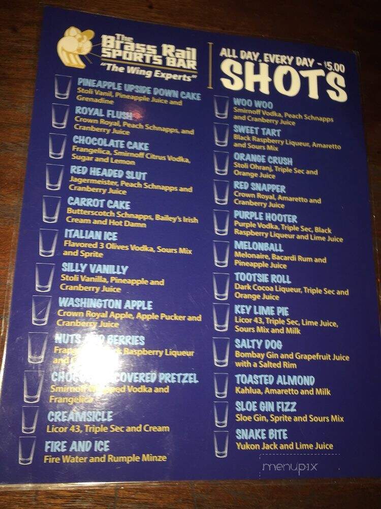 Brass Rail - Romney, WV menu_pic