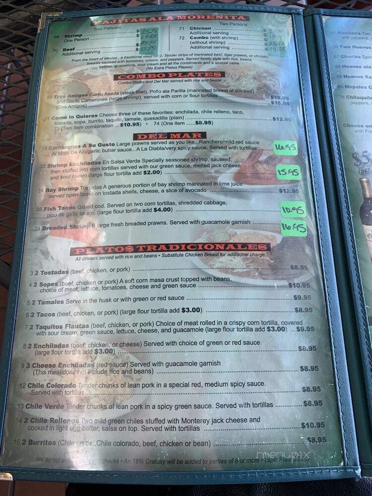 La Morenita Restaurant - Merced, CA menu_pic
