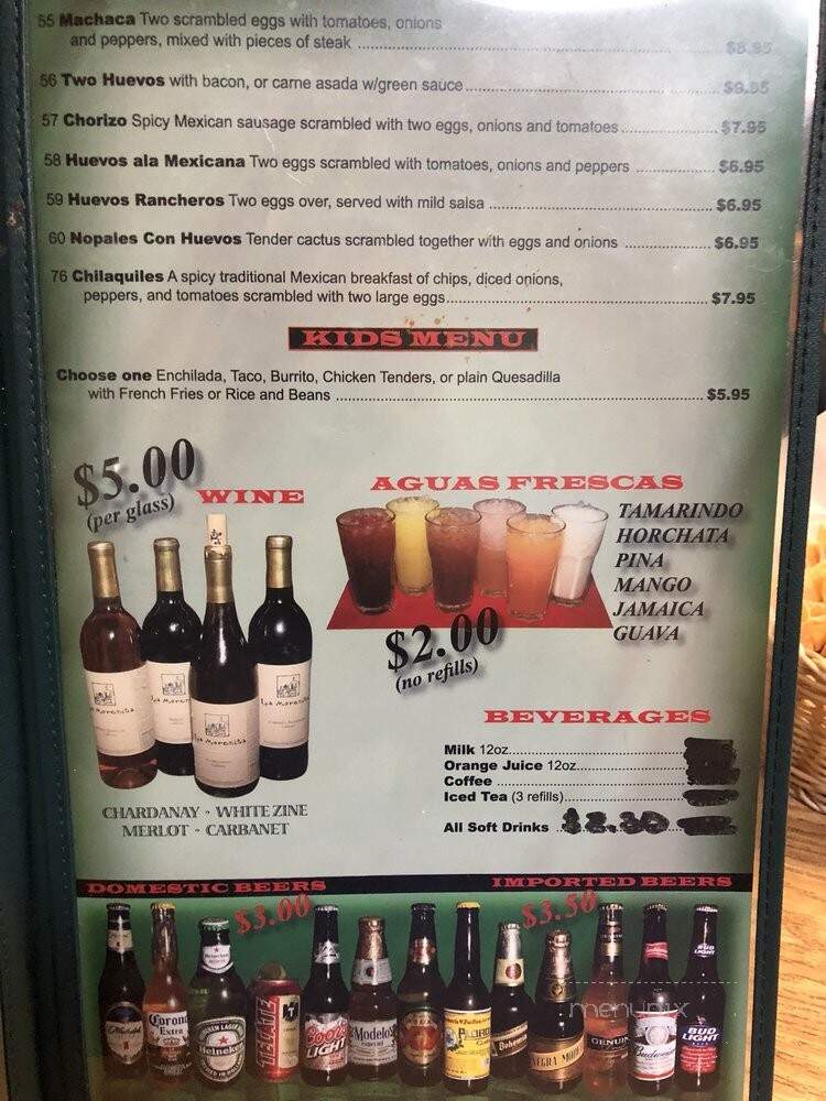La Morenita Restaurant - Merced, CA menu_pic
