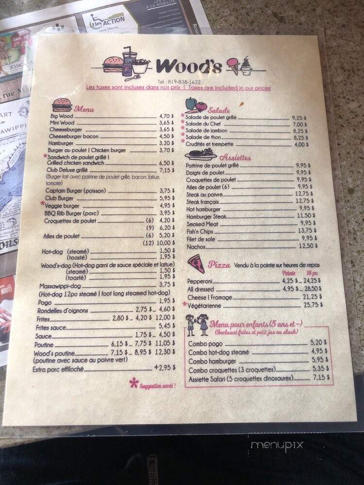 Wood's Snack Bar - Ayer's Cliff, QC menu_pic