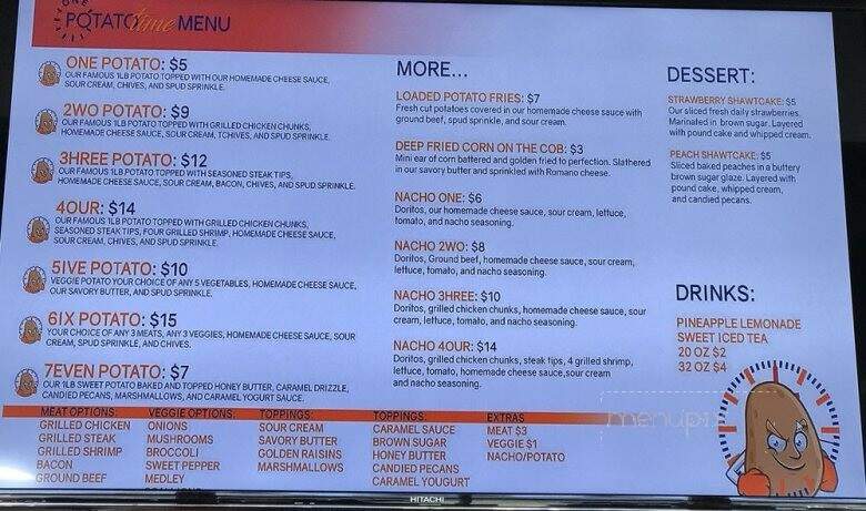 One Potato Time - Warner Robins, GA menu_pic