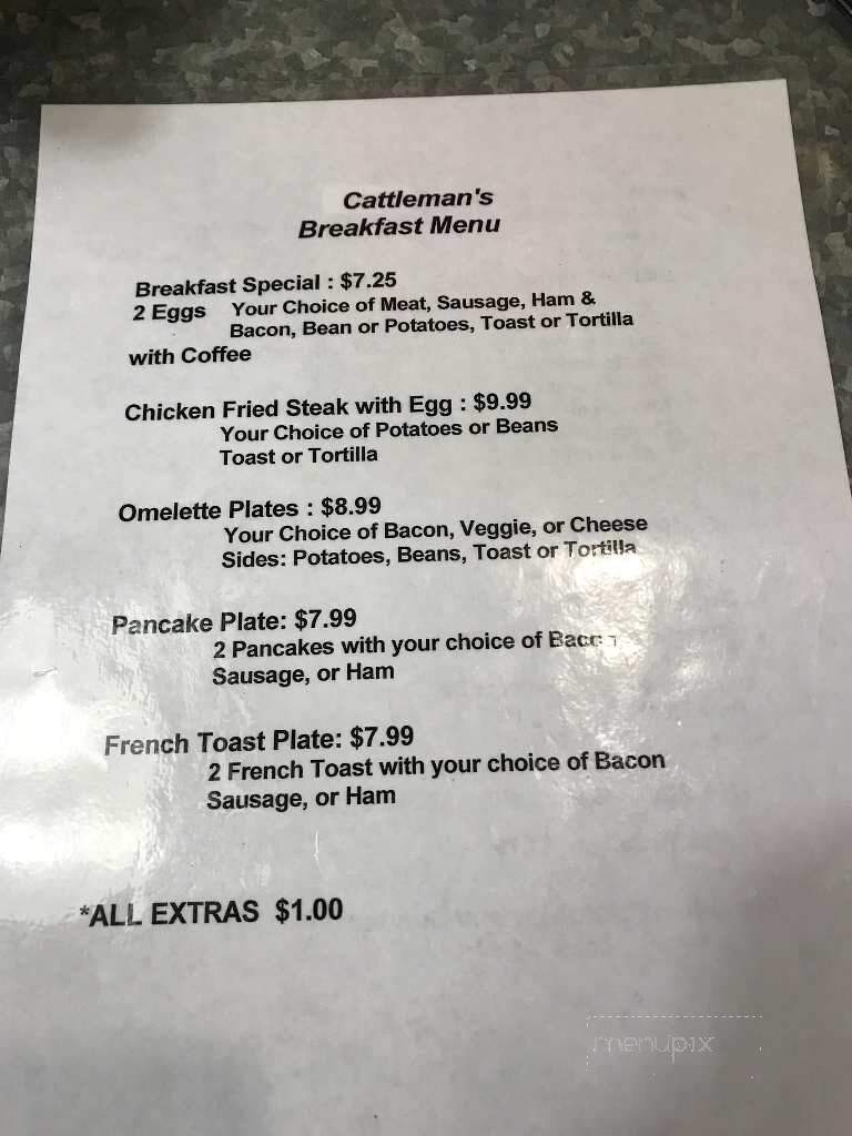 Cattlemans BBQ - Brady, TX menu_pic