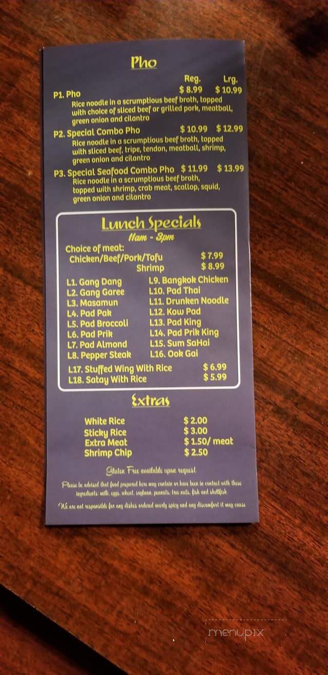 Vue's Thai Resturant - Manitowoc, WI menu_pic