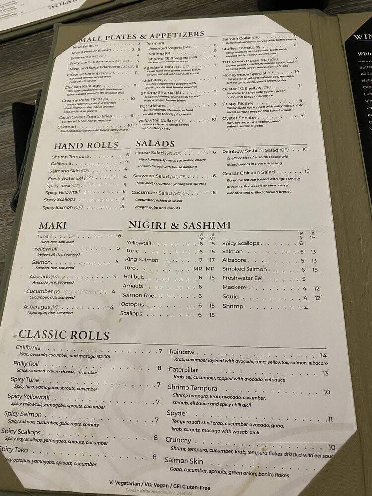 Ensui Sushi - Del Mar, CA menu_pic